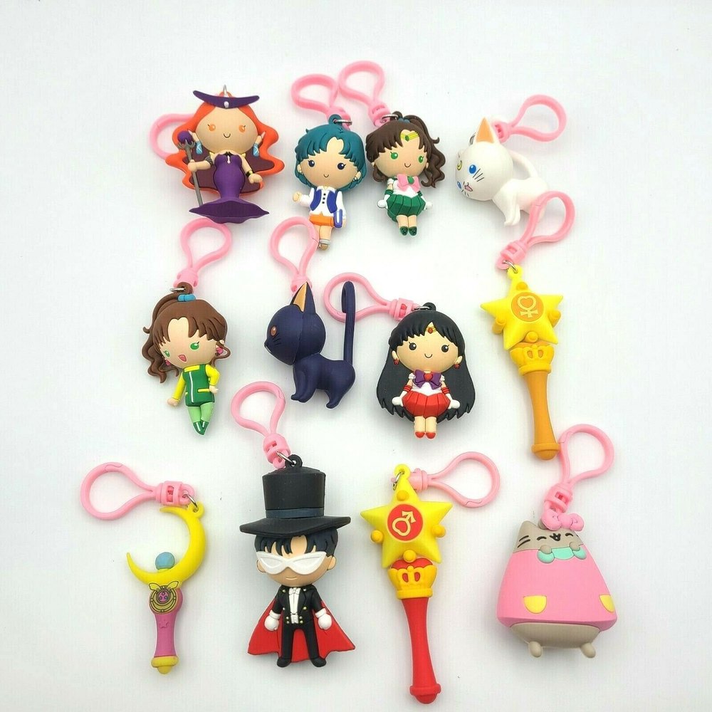 Lot of 12 Monogram Figural Sailor Moon Keychain Characters Sailor Mars Mercury